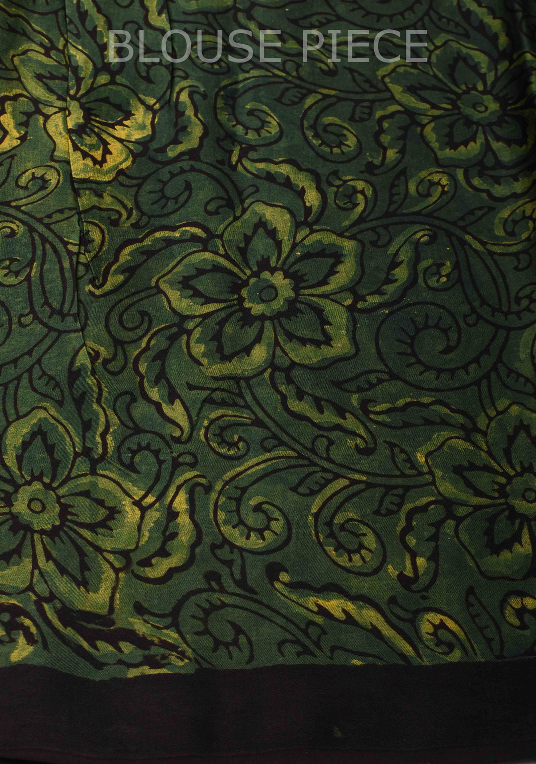 Vanaspati Hand Block Print on Modal Silk Saree in Green