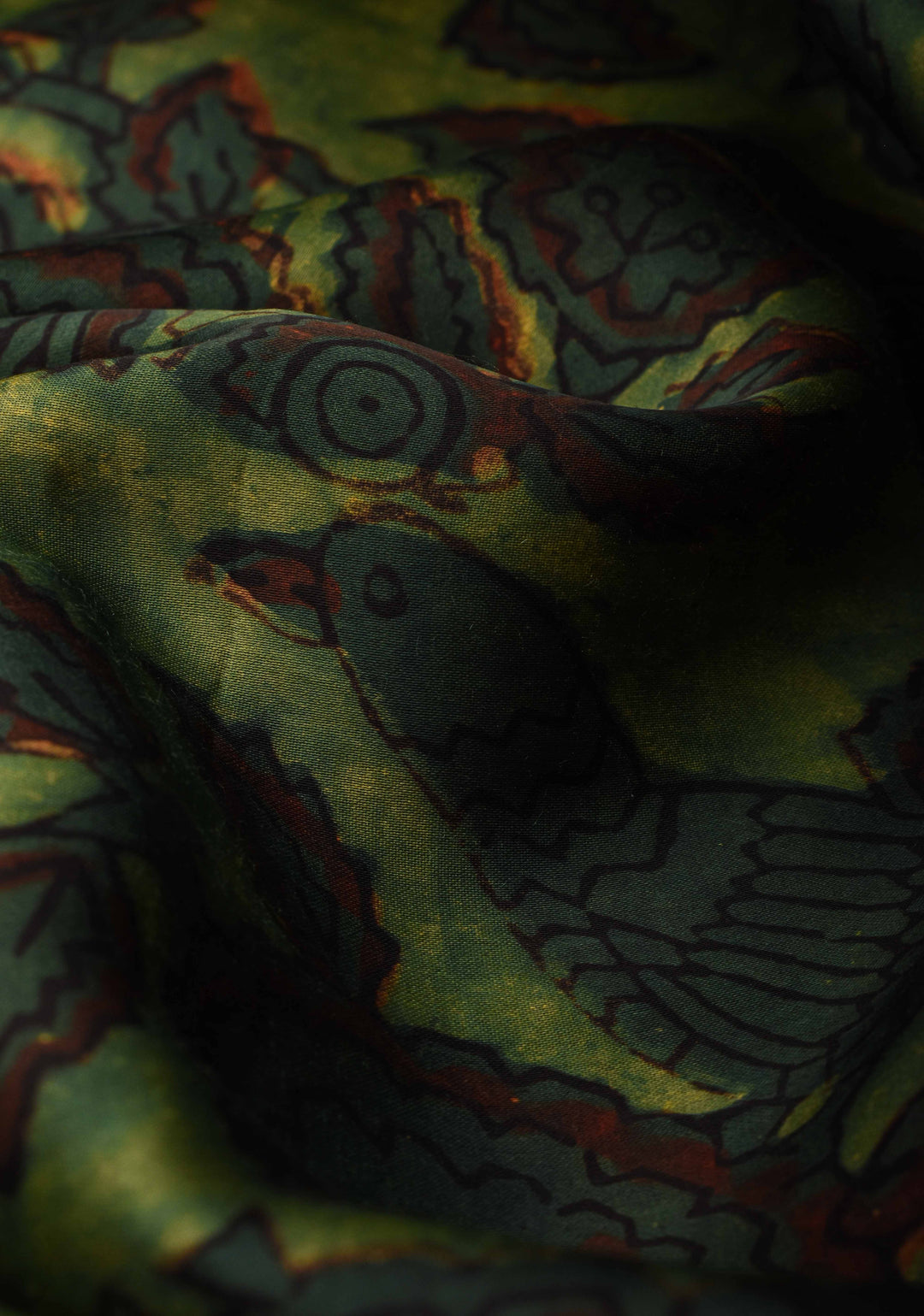 Vanaspati Hand Block Print on Modal Silk Saree in Green