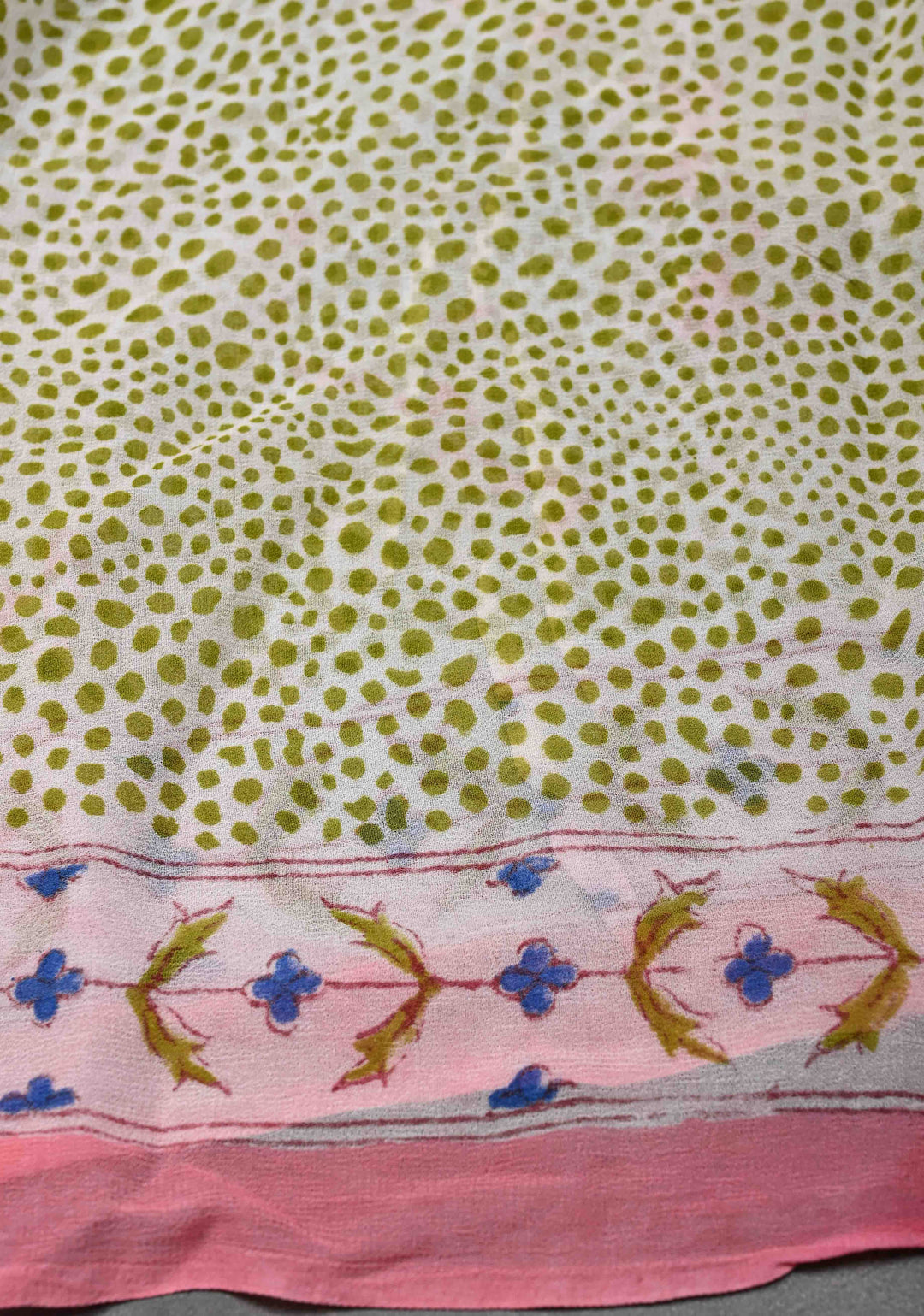 Light Pink Georgette Saree with Sanganeri Hand Block Print