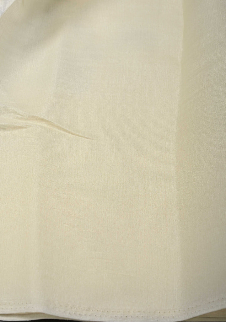 Cream Viscose  Saree With Floral Digital Print And Thread Work Border