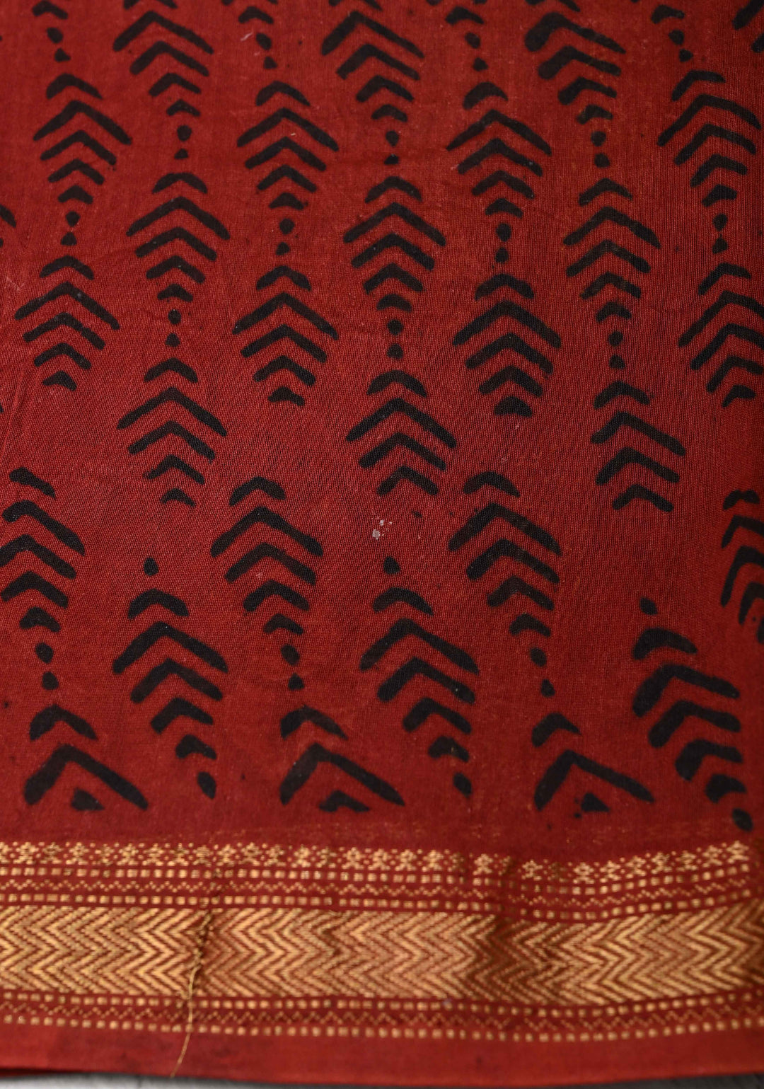 Black Chanderi Silk Cotton Saree with Bandhej Hand Block Print and Zari Border