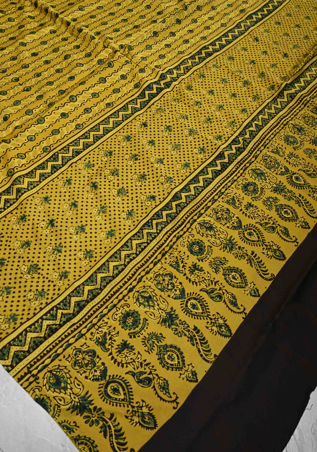 Dupatta: Authentic Yellow Modal Silk Dupatta with Hand block Print