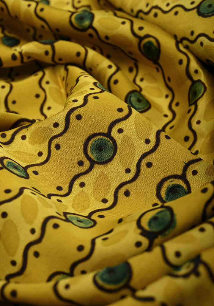 Dupatta: Authentic Yellow Modal Silk Dupatta with Hand block Print