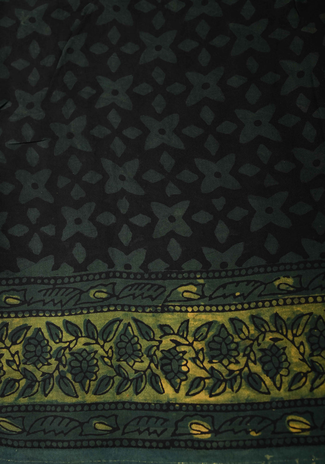Burnt Umber Vanaspati Hand Block Print on Modal Silk Saree