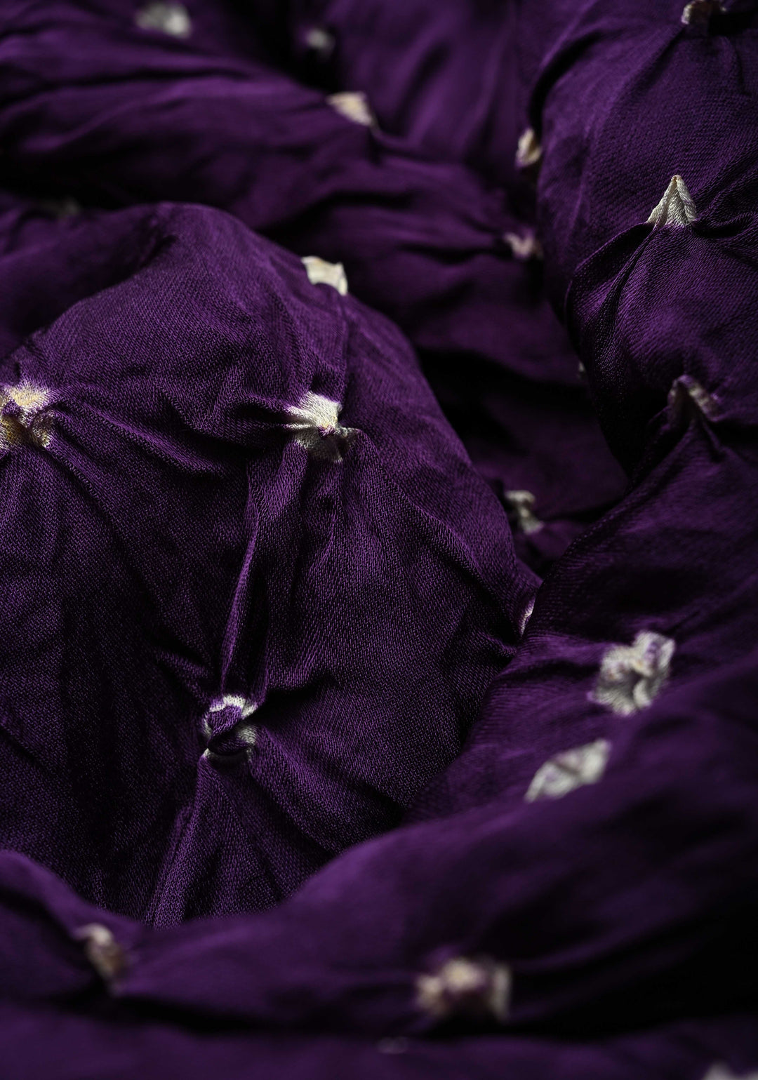 Eggplant Purple Modal Silk Saree with Sarkam Bandhej and Minimal Zari Border