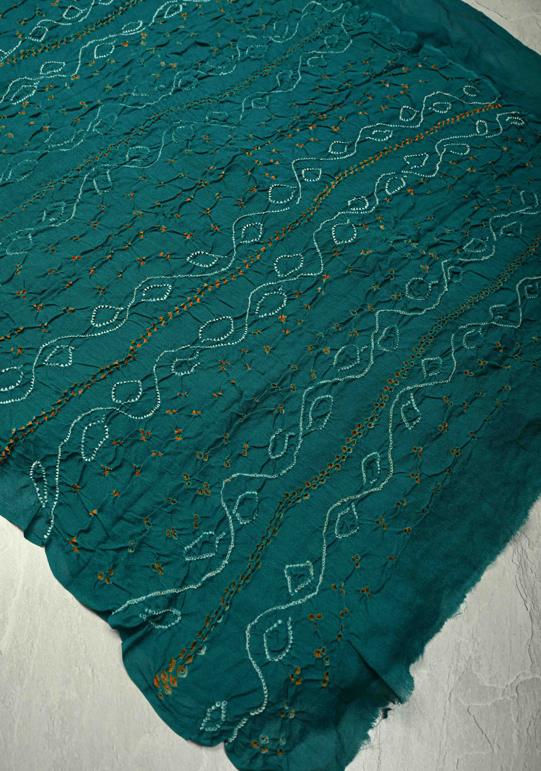 Pre Order - Authentic Rainbow Hand Bandhej Banarasi Silk Georgette Saree with Zari Jaal and Charcoal Black Pallu | SILK MARK CERTIFIED (Copy)