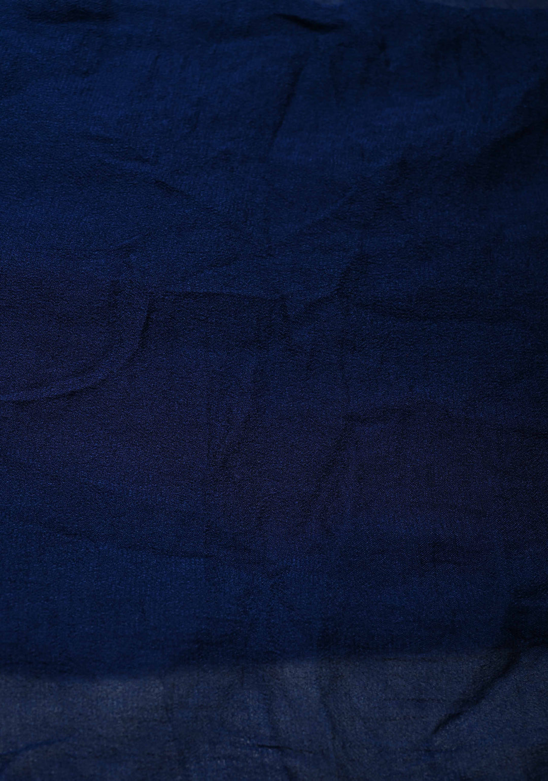 Authentic Ink Blue Silk Georgette Saree with Sarkam Bandhani | SILK MARK CERTIFIED