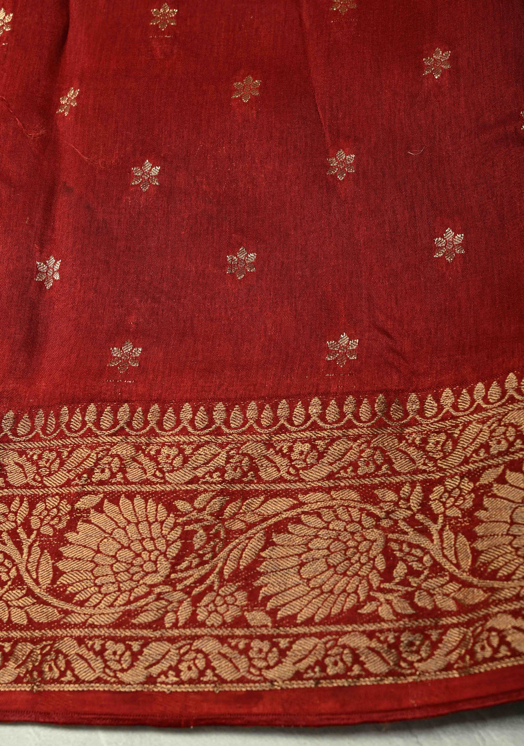 Multicolor Dola Silk Saree with Chevron Hand Block Print and Fancy Zari Border