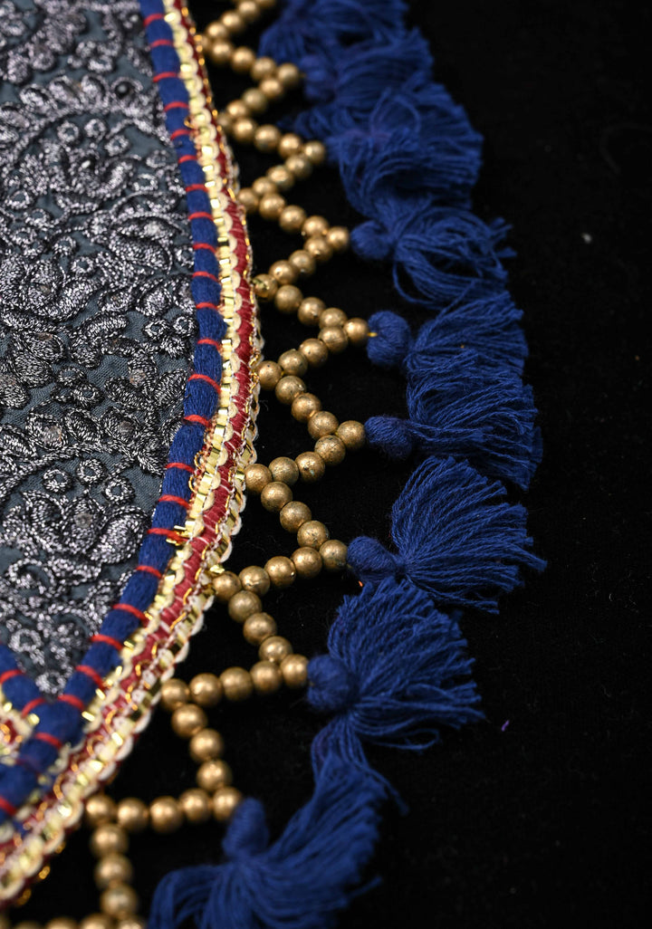 Handcrafted  Embroidery Banjara Boho Tote Shoulder Bag In Blue