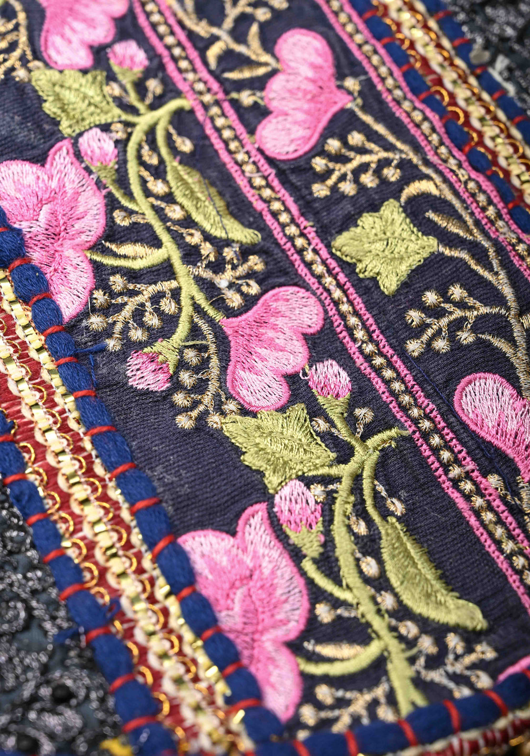 Handcrafted  Embroidery Banjara Boho Tote Shoulder Bag In Blue
