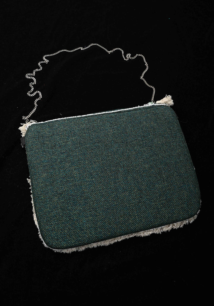 Green Handmade Boho Banjara Jute coin Bags