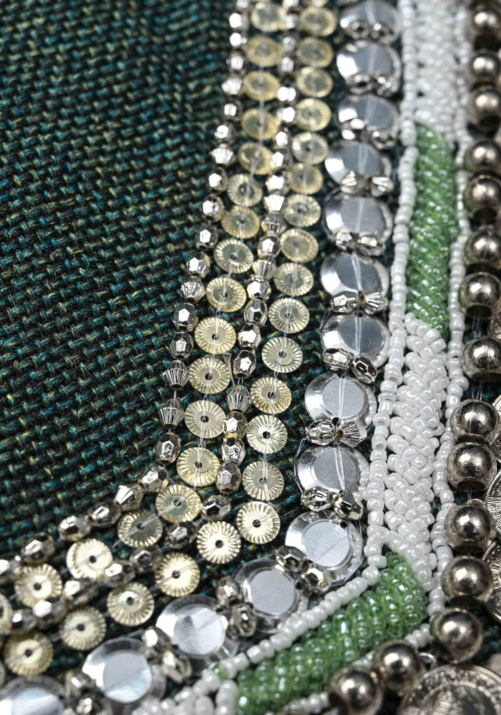 Green Handmade Boho Banjara Jute coin Bags