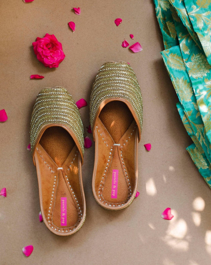 RADIANCE Crystal Rhinestone Ethnic Mojaris for Women