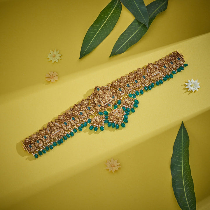 92.5 Silver, Gold Plated, Kanchara Gajalakshmi Daab | SHOBITAM