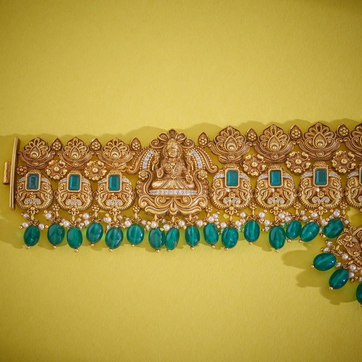 92.5 Silver, Gold Plated, Kanchara Gajalakshmi Daab | SHOBITAM