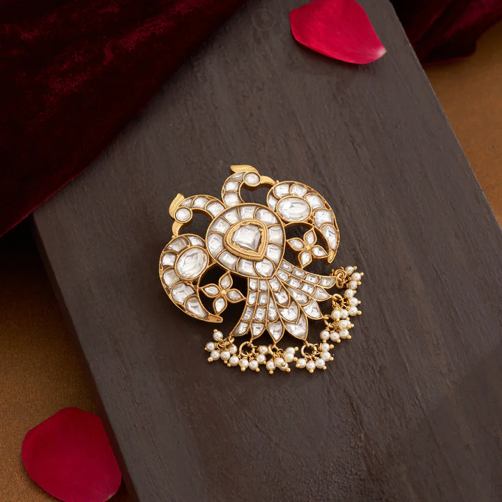 Pure 92.5 Silver, Gold Plated Dual Wing Frost Pendant