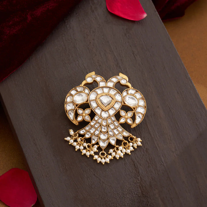 Pure 92.5 Silver, Gold Plated Dual Wing Frost Pendant