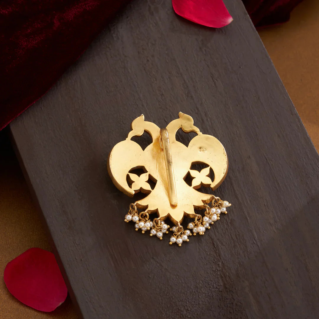 Pure 92.5 Silver, Gold Plated Dual Wing Frost Pendant