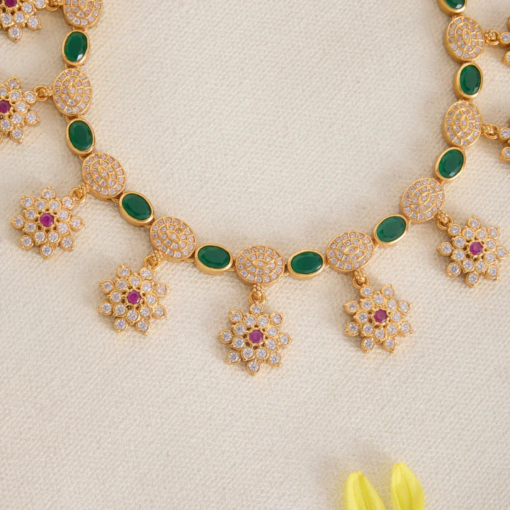 Pure 92.5 Silver, Gold Plated Tanuja Short Necklace