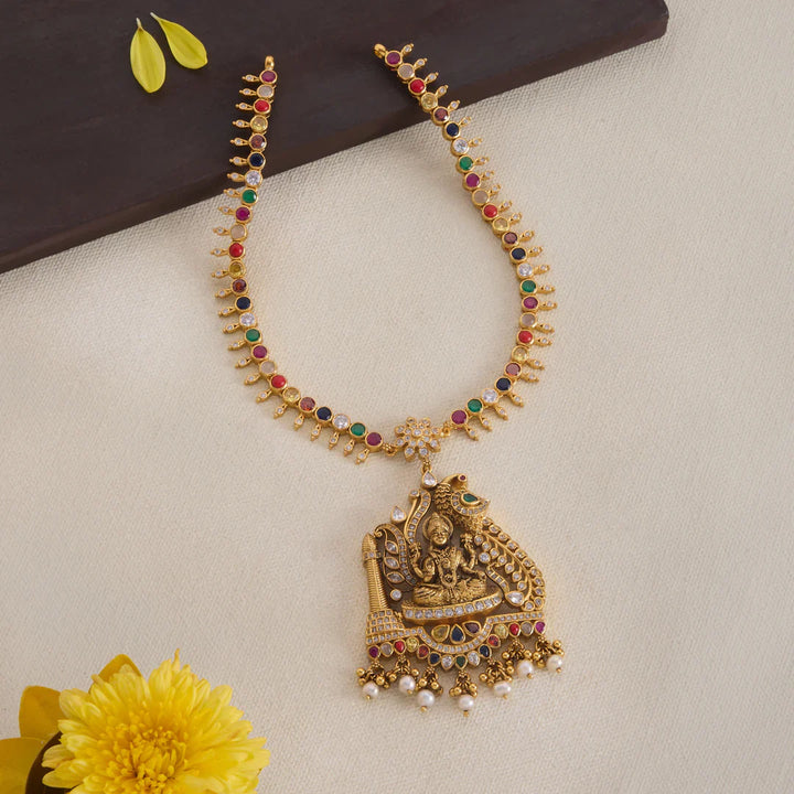 Pure 92.5 Silver, Gold Plated Sarini Lakshmi Short Necklace