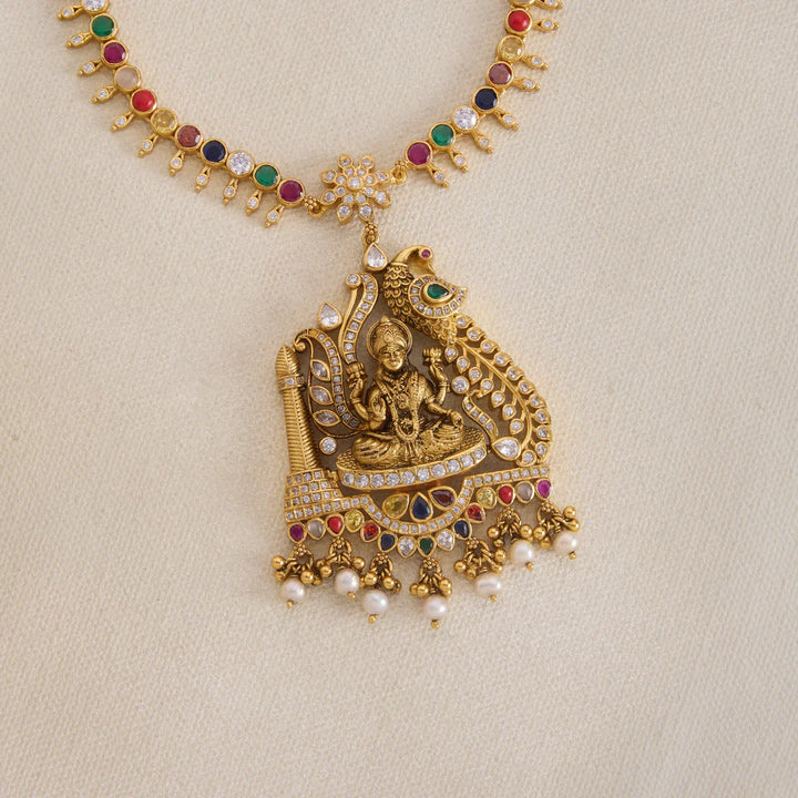 Pure 92.5 Silver, Gold Plated Sarini Lakshmi Short Necklace