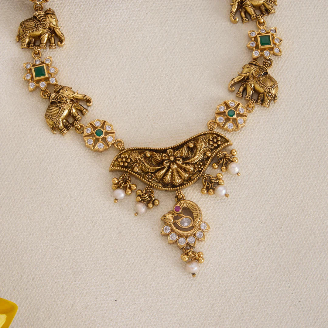 92.5 Silver, Gold Plated Misra Mangalam Tali Necklace