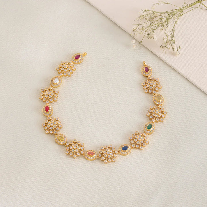 Pure 92.5 Silver, Gold Plated Tanuvi Short Necklace