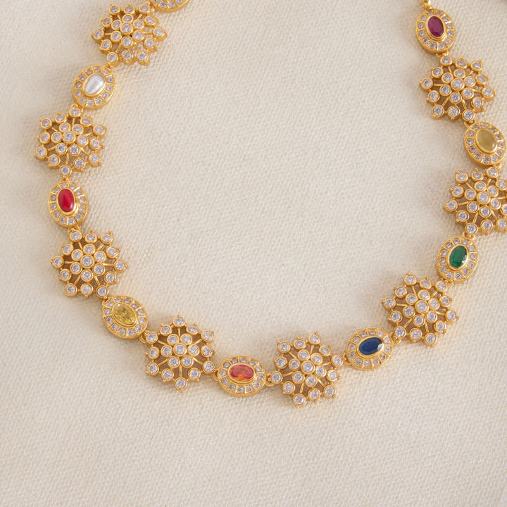 Pure 92.5 Silver, Gold Plated Tanuvi Short Necklace