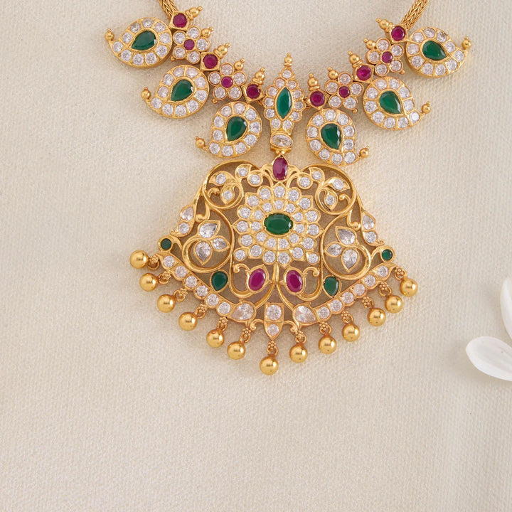 Pure 92.5 Silver, Gold Plated Nayra Mango Short Necklace