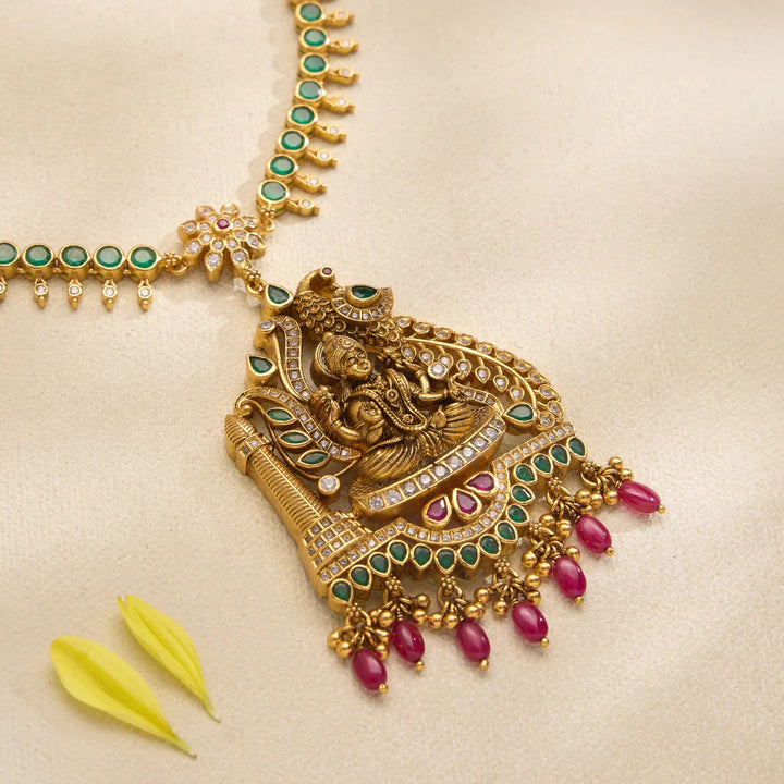 Pure 92.5 Silver, Gold Plated Sarini Lakshmi Short Necklace
