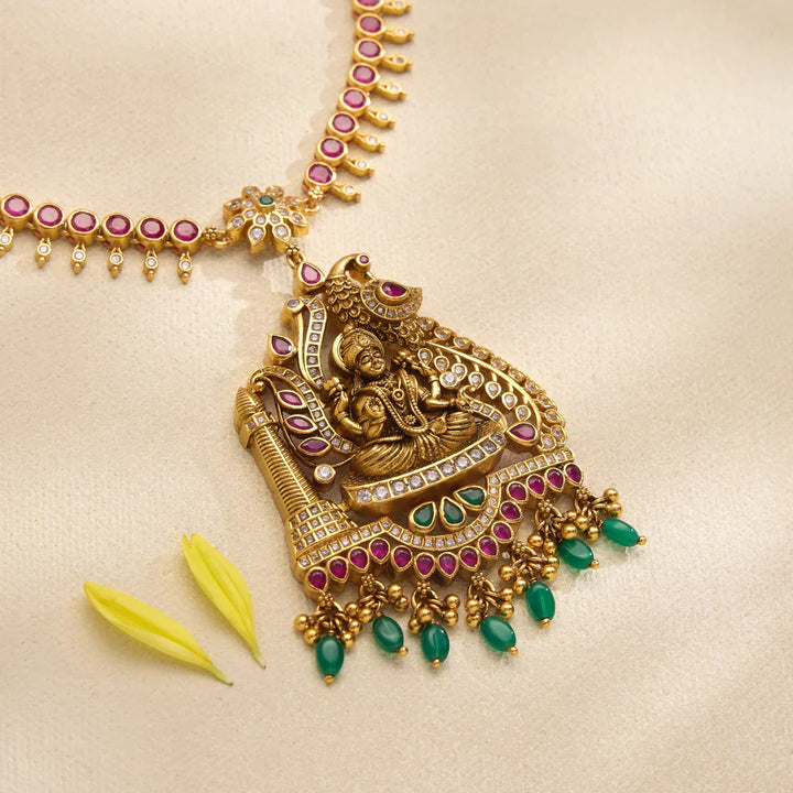 Pure 92.5 Silver, Gold Plated Sarini Lakshmi Short Necklace