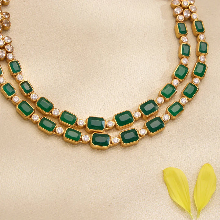 Pure 92.5 Silver, Gold Plated Eshna Twin Necklace