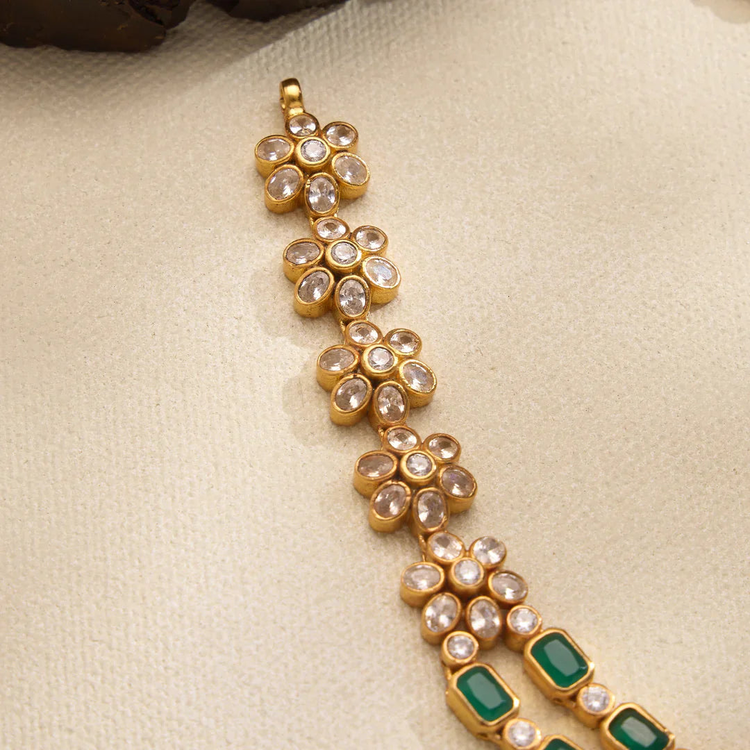 Pure 92.5 Silver, Gold Plated Eshna Twin Necklace