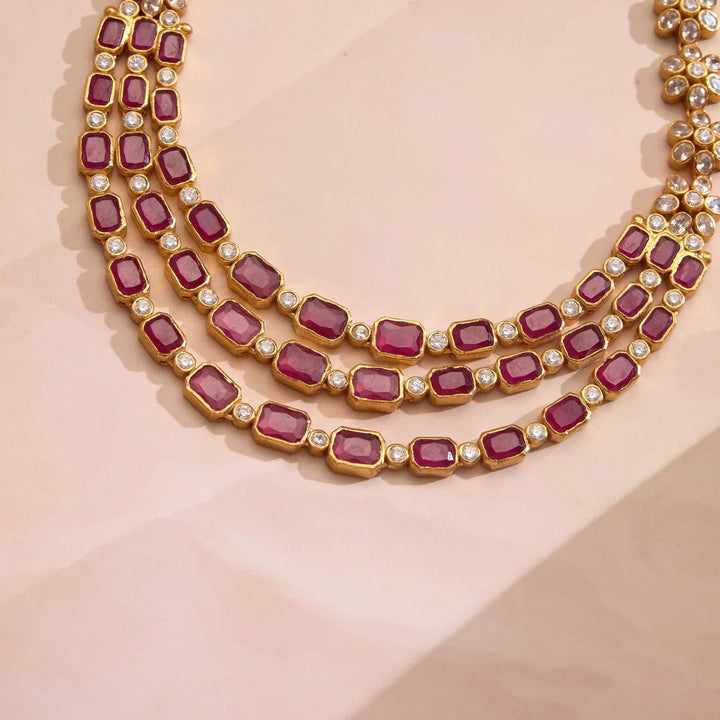 Pure 92.5 Silver, Gold Plated Svara Ladi Short Necklace