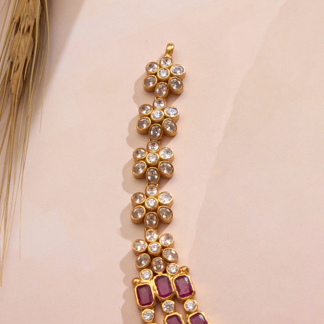 Pure 92.5 Silver, Gold Plated Svara Ladi Short Necklace