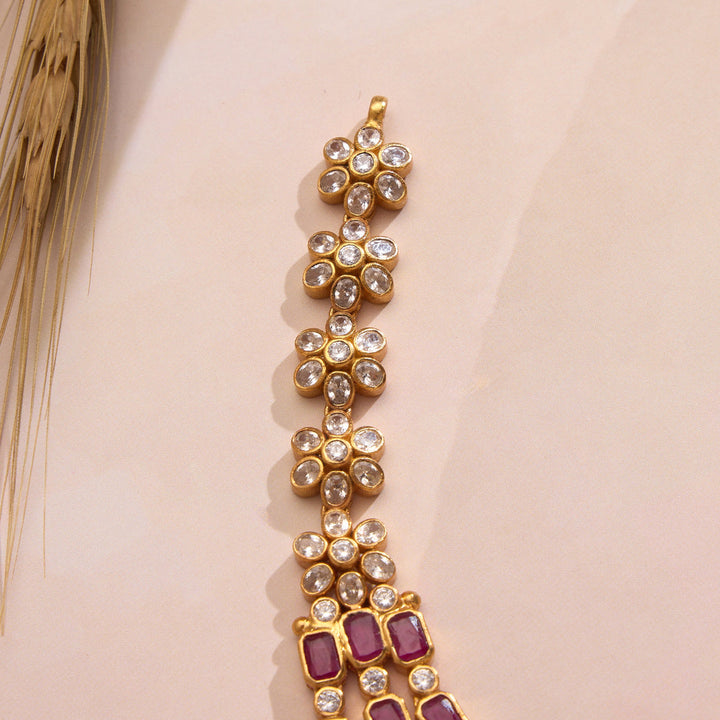 Pure 92.5 Silver, Gold Plated Svara Ladi Short Necklace