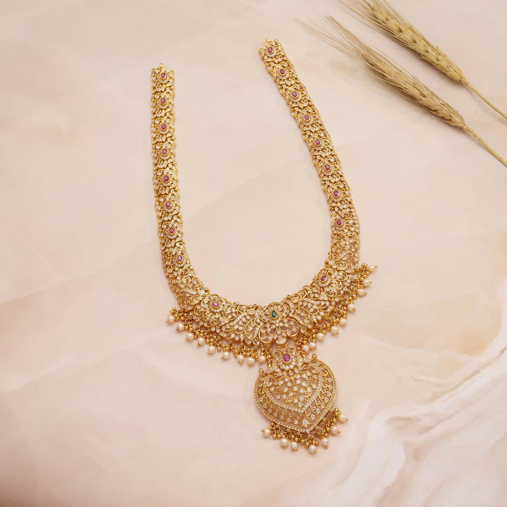 Pure 92.5 Silver, Gold Plated Saanra Pear Haaram