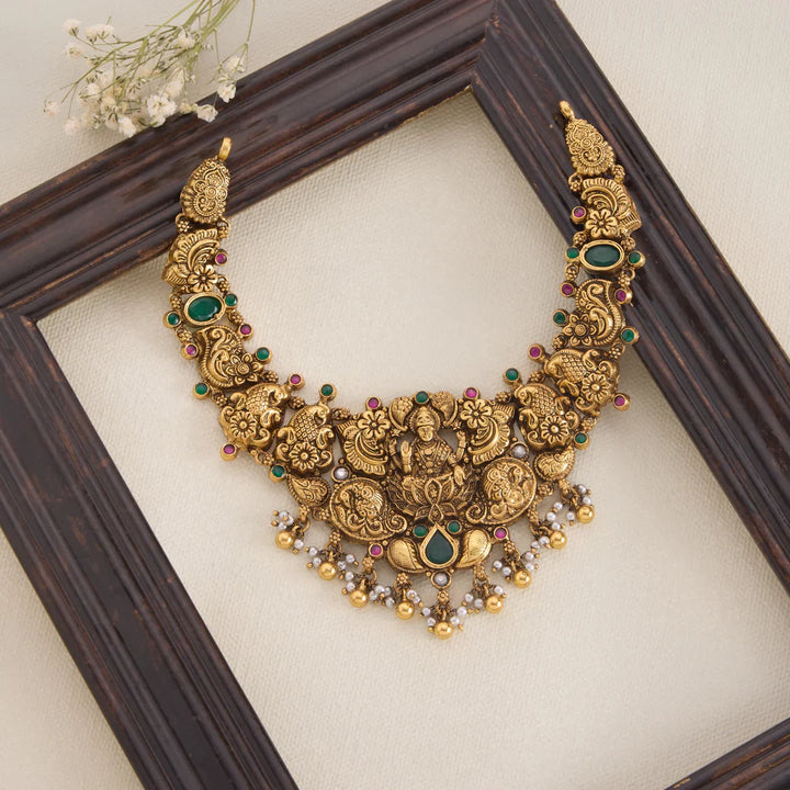 Pure 92.5 Silver, Gold Plated Shree Neelambari Necklace