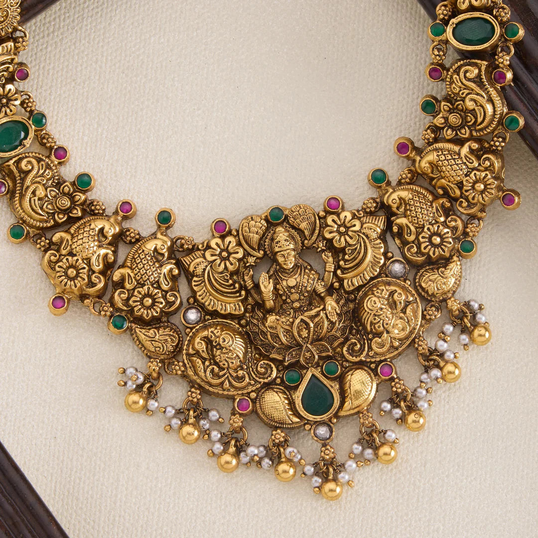 Pure 92.5 Silver, Gold Plated Shree Neelambari Necklace