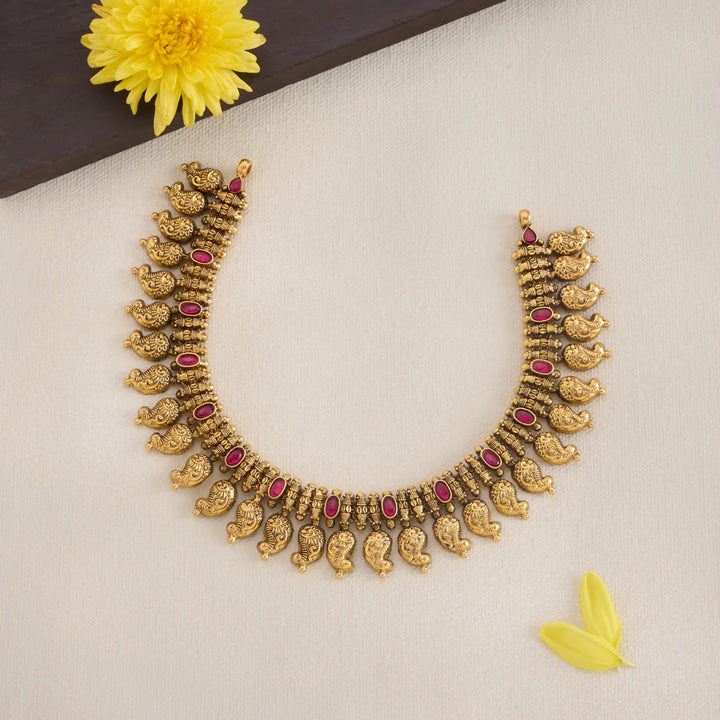 Pure 92.5 Silver, Gold Plated Oval Muse Necklace