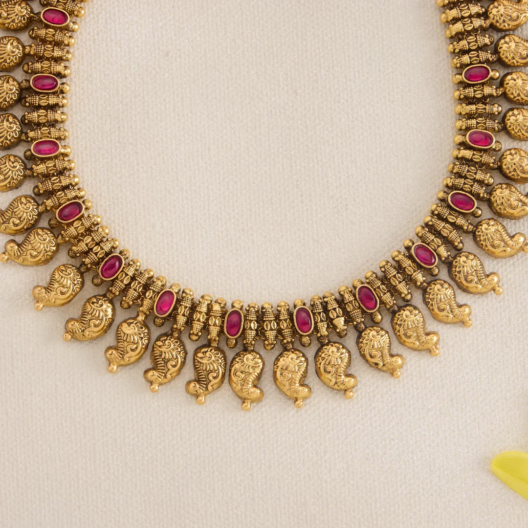 Pure 92.5 Silver, Gold Plated Oval Muse Necklace