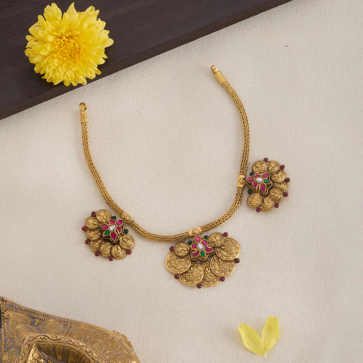 Pure 92.5 Silver, Gold Plated Sri Sundari Kasau Necklace