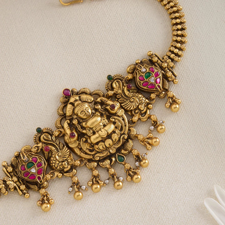 Pure 92.5 Silver, Gold Plated Devi Madhulika Choker