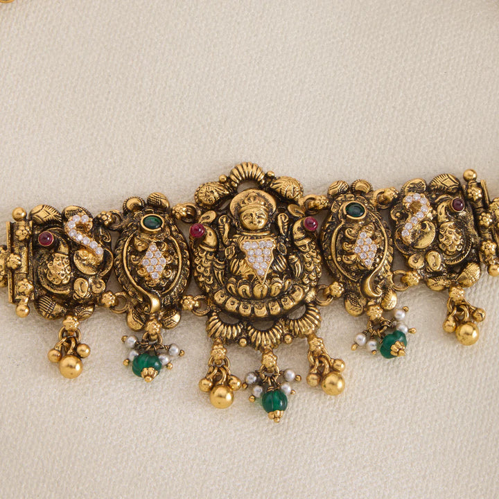 Pure 92.5 Silver, Gold Plated Devi Shakti Choker