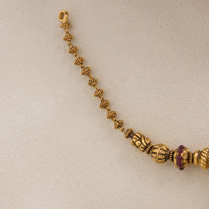 Pure 92.5 Silver, Gold Plated Plume Leaf Necklace