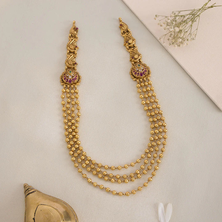 Pure 92.5 Silver, Gold Plated Trikosha Necklace