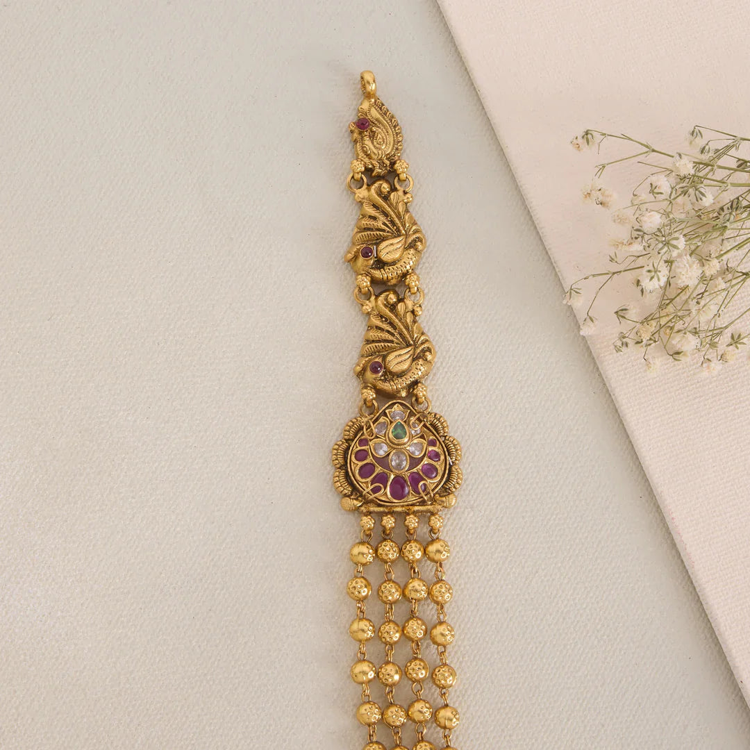 Pure 92.5 Silver, Gold Plated Trikosha Necklace