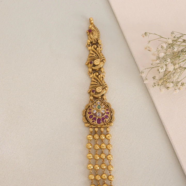 Pure 92.5 Silver, Gold Plated Trikosha Necklace