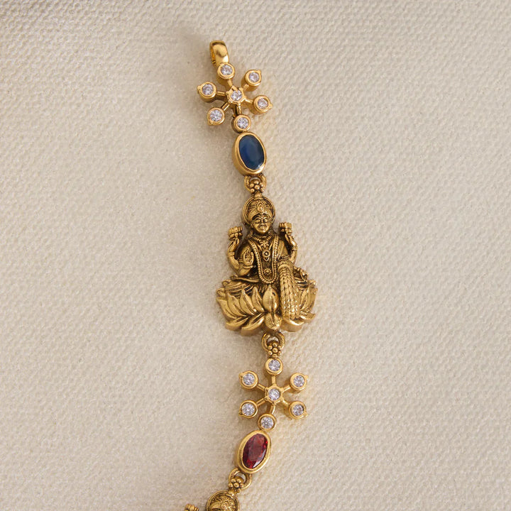 Pure 92.5 Silver, Gold Plated Arsha Iruthalaipakshi Necklace