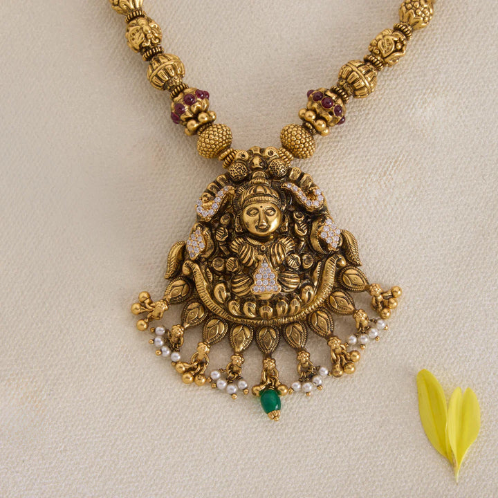 Pure 92.5 Silver, Gold Plated Sri Manjari Necklace
